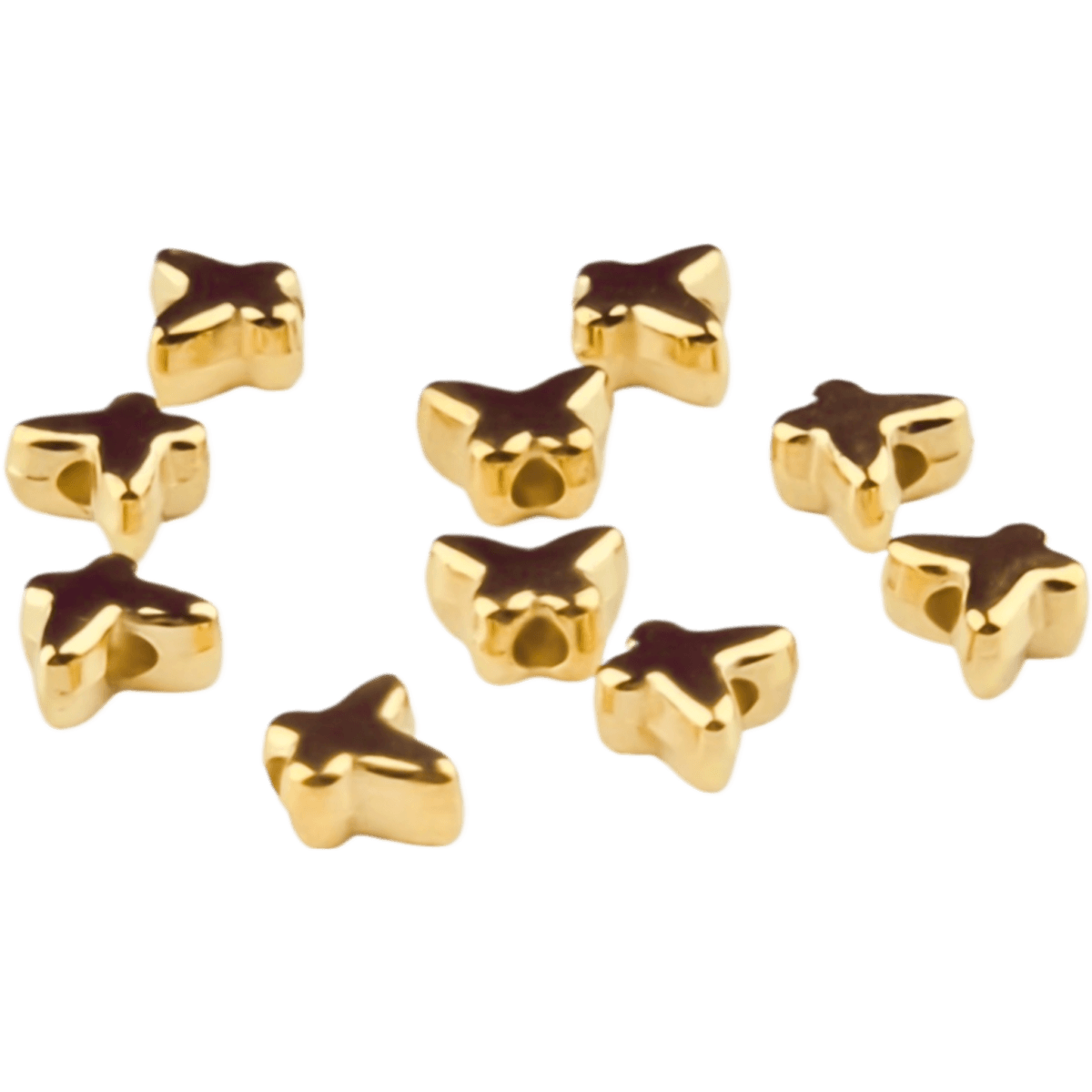 Formaat: 6 mm Type: Vlinder - 6 mm - Wit Goud Jootjes Haakcadeautjes