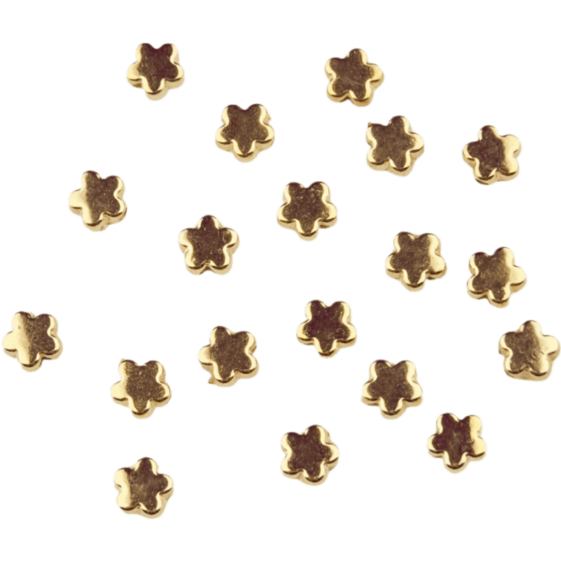 Acryl kralen - Bloem - 6 mm - Wit Goud