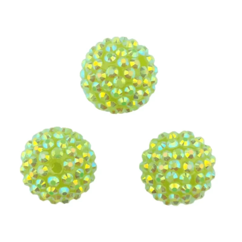 Acrylperlen mit Steinen - 20 mm - Lime