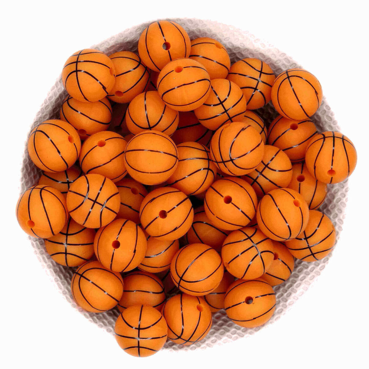 Size: 16 mm
Color: Basket Ball Material: According to EN-71 safely tested silicone. BPA-free, Phthalate-free, PVC-free and free of all other harmful chemicals as tested through EN-71. This makes it suitable for pacifier cords and CE-certified end product such as a teething ring.   Jootjes Haakcadeautjes
