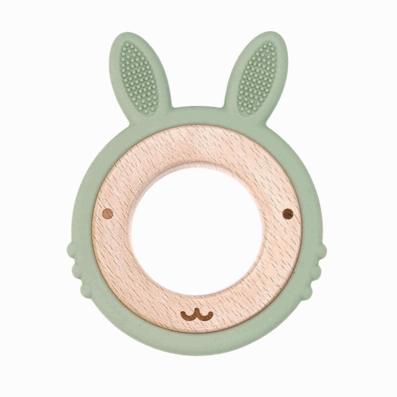 Siliconen bijtring konijn groothandel baby accessoires littlejo little jo licht tijm