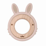 Siliconen bijtring konijn groothandel baby accessoires littlejo little jo taupe