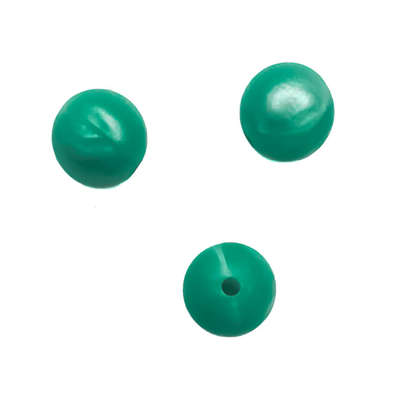Siliconen Kralen - Rond - 6 mm - Metallic Smaragd - Per 50 stuks