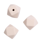Hexagon 14 mm siliconen kralen old lace creme bijtring