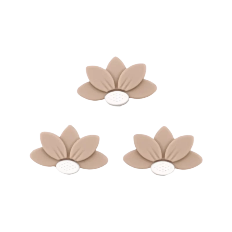 Siliconen Kralen - Halve Daisy/Bloem - Wood