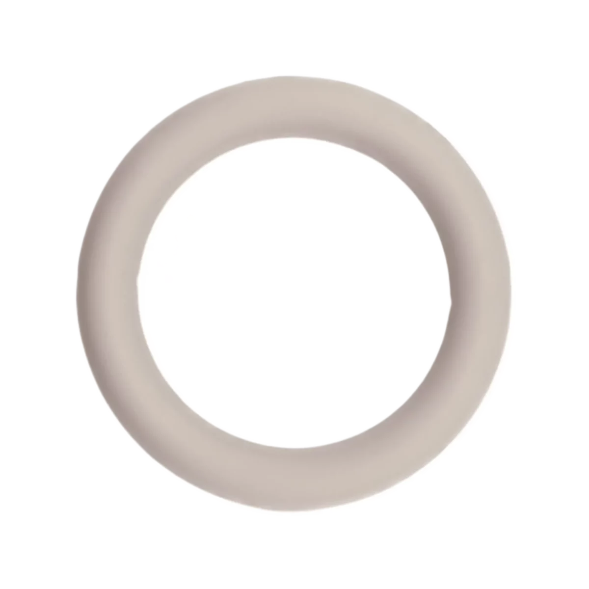 Siliconen Ring Doorrijgbaar <ul> <li>Kleurcode: Taupe</li> <li>BPA-vrij, EN-71 veilig getest siliconen</li> <li>Buitendiameter: 68 mm</li> <li>Binnendiameter: 46 mm</li> </ul> Jootjes Haakcadeautjes