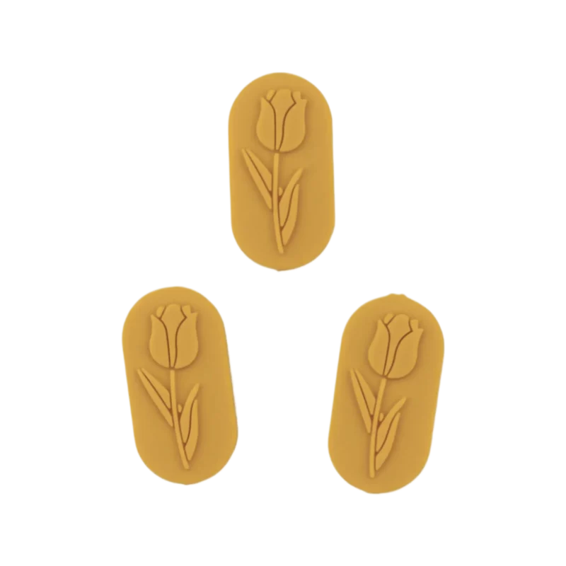 Siliconen Kralen - Tulpensteen - Oker geel
