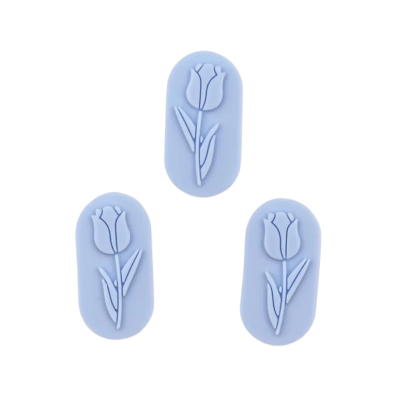 Siliconen Kralen - Tulpensteen - Licht Poeder blauw