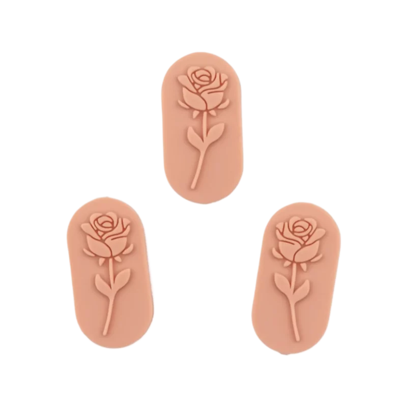 Siliconen Kralen - Rozensteen - Perzik Nude