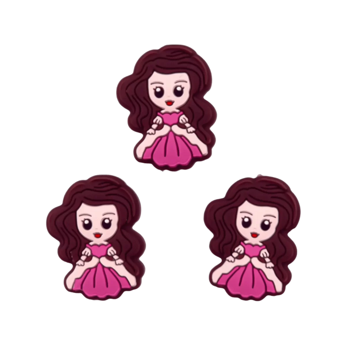 Kleurcode: Choco - Magenta - Type: Siliconen kralen Prinses - Formaat: circa 1,5 x 2,5 cm - Verkocht per stuk - BPA-, Ftalaten-, Lood-, PVC- en Gif-vrij - Geschikt voor CE-gecertificeerd eindproduct - Medische kwaliteit siliconen kralen - Koelbaar in de koelkast - Vaatwasser bestendig Jootjes Haakcadeautjes