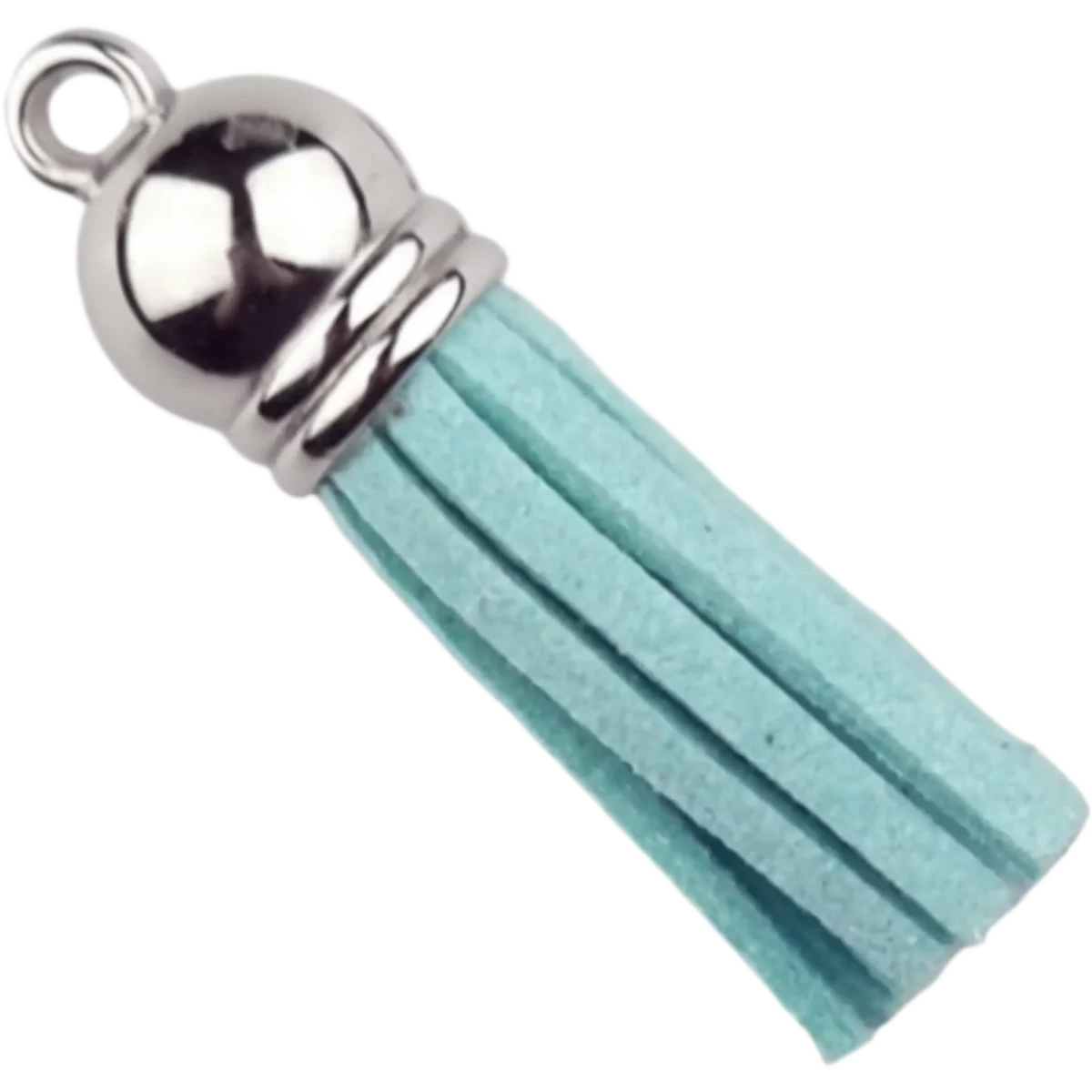 Type: Keychain Tassel Material: Plastic/suede Color: Silver/Aquamarine Jootjes Haakcadeautjes