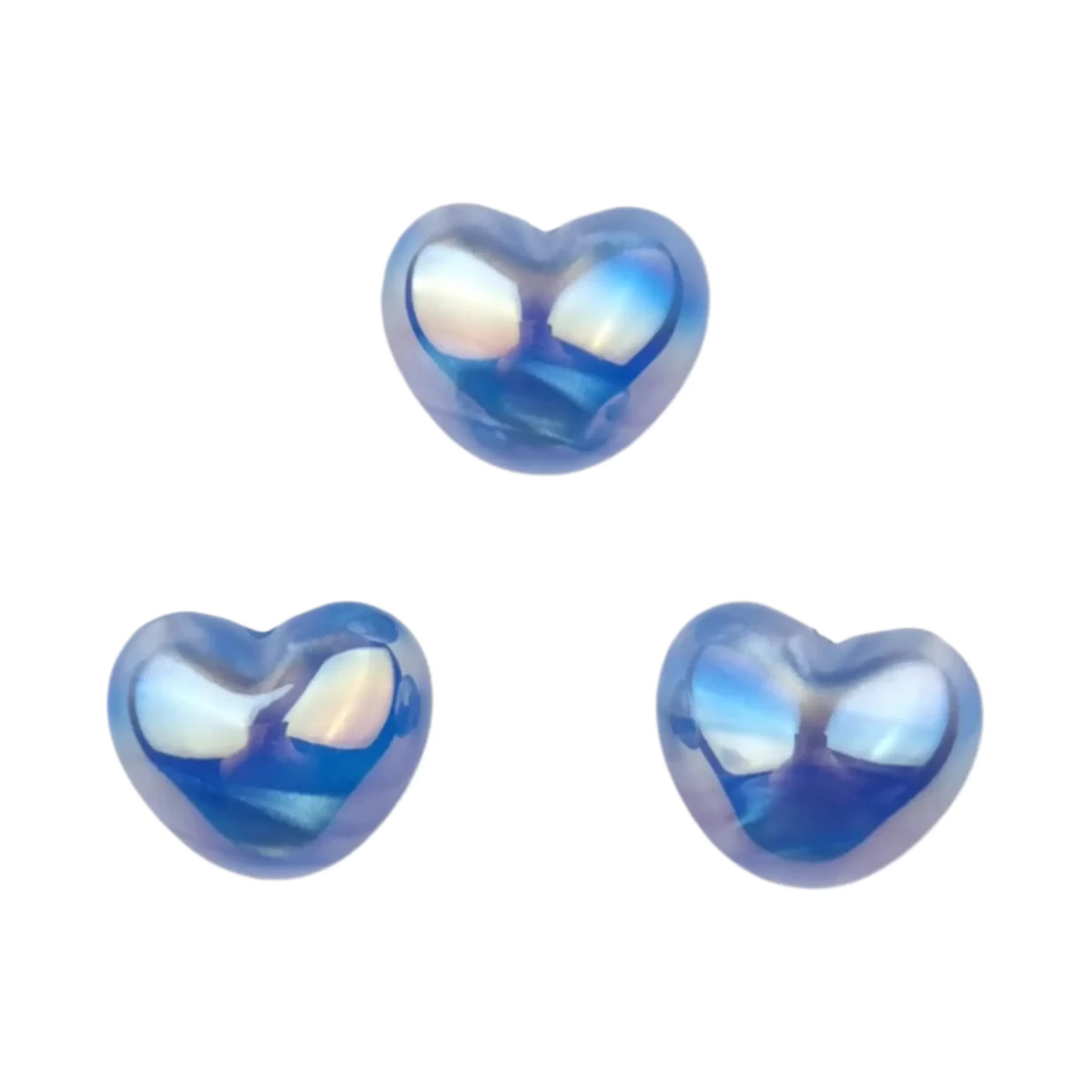 Heart metallic steel blue