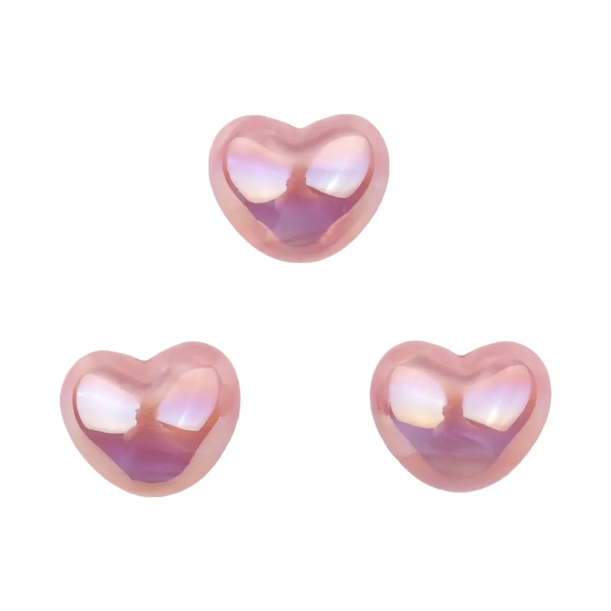 cœur rose métallique quarts
