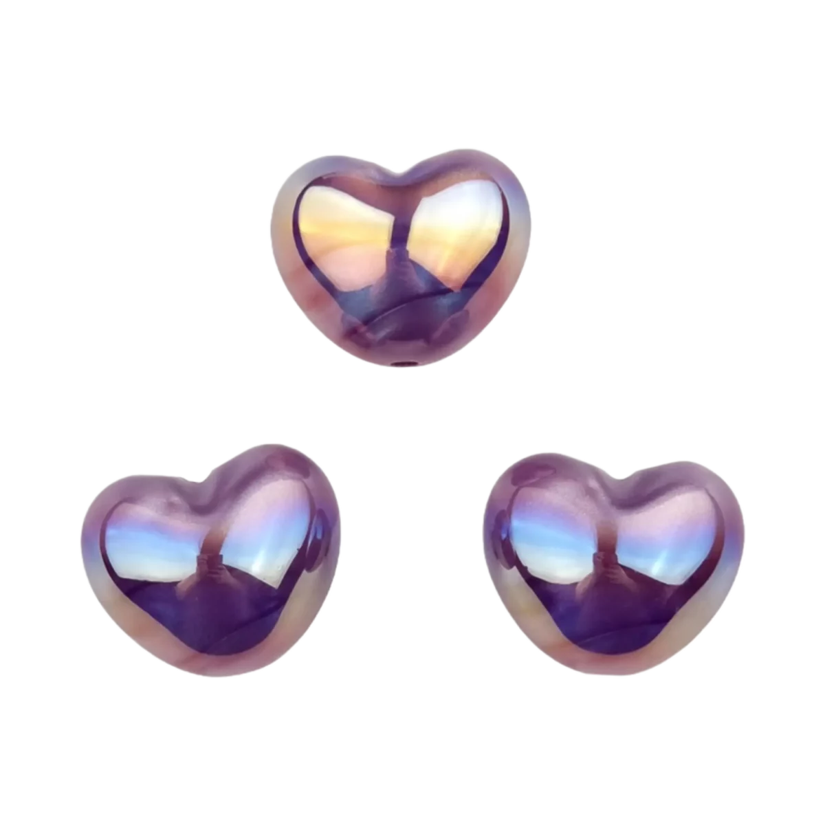 Coeur métallique lilas