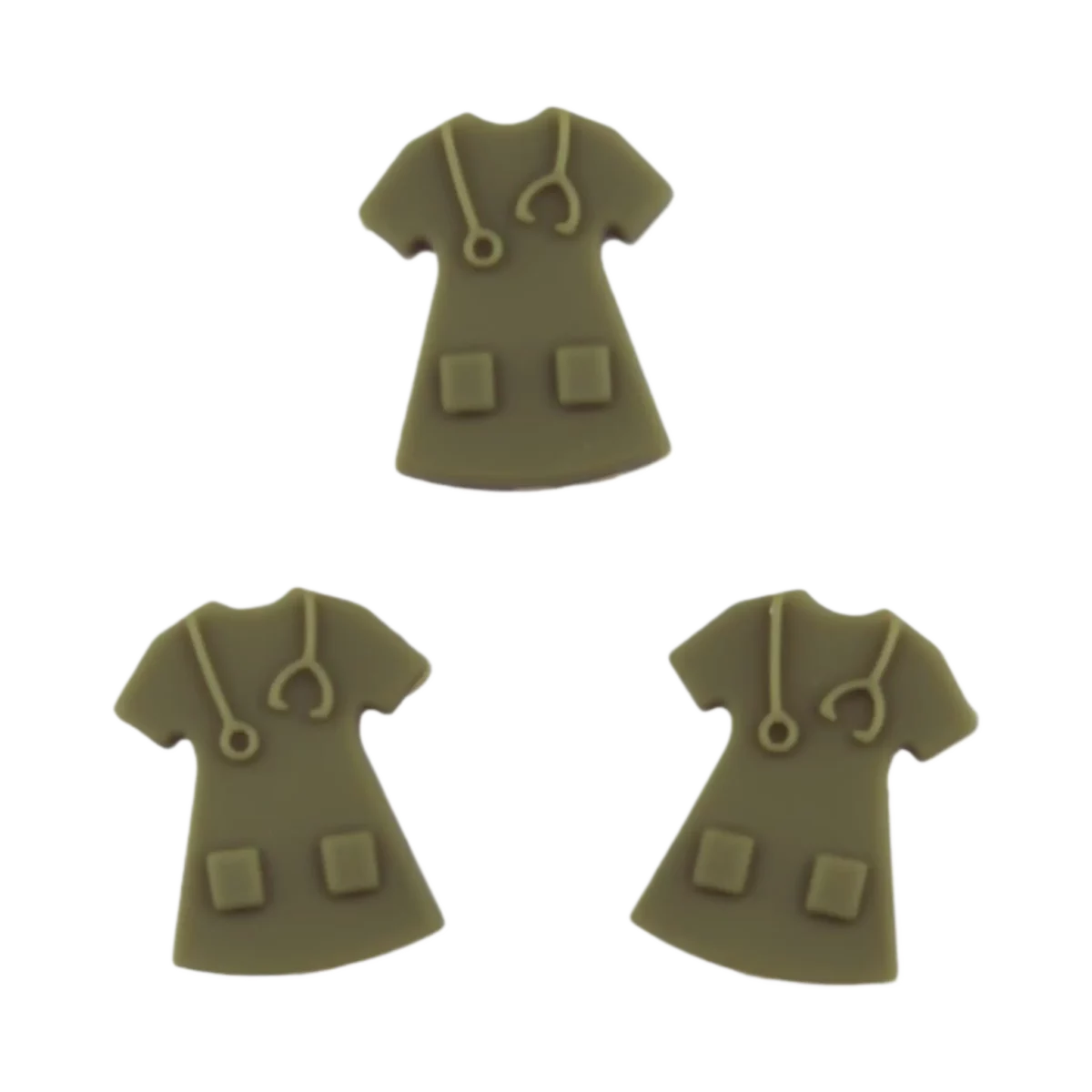 Kleurcode: Mosgroen - Type: Siliconen kralen Verpleegsters -uniform - Mosgroen - Formaat: circa 2x3 cm - Verkocht per stuk - BPA-, Ftalaten-, Lood-, PVC- en Gif-vrij - Geschikt voor CE-gecertificeerd eindproduct - Medische kwaliteit siliconen kralen - Koelbaar in de koelkast - Vaatwasser bestendig Jootjes Haakcadeautjes