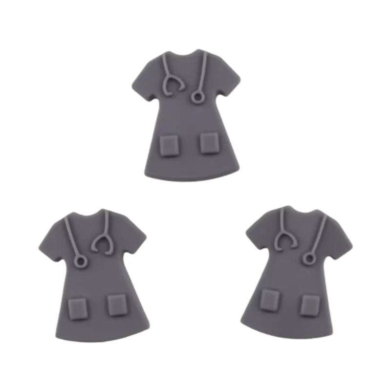 Siliconen kralen - Verpleegsters - Uniform - Midden Grijs