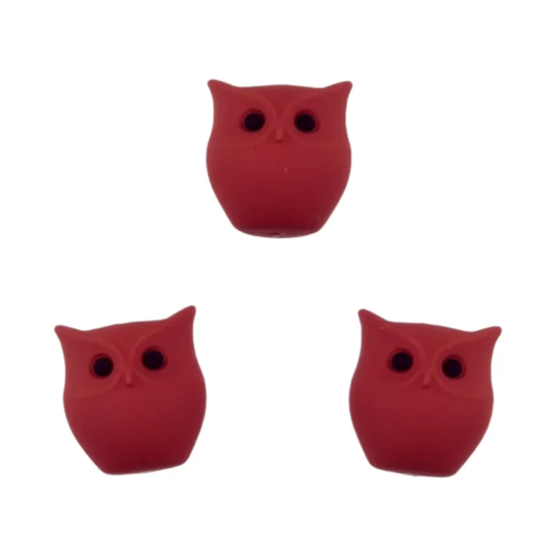 Siliconen Kraal - 3D - Uil - Roestrood