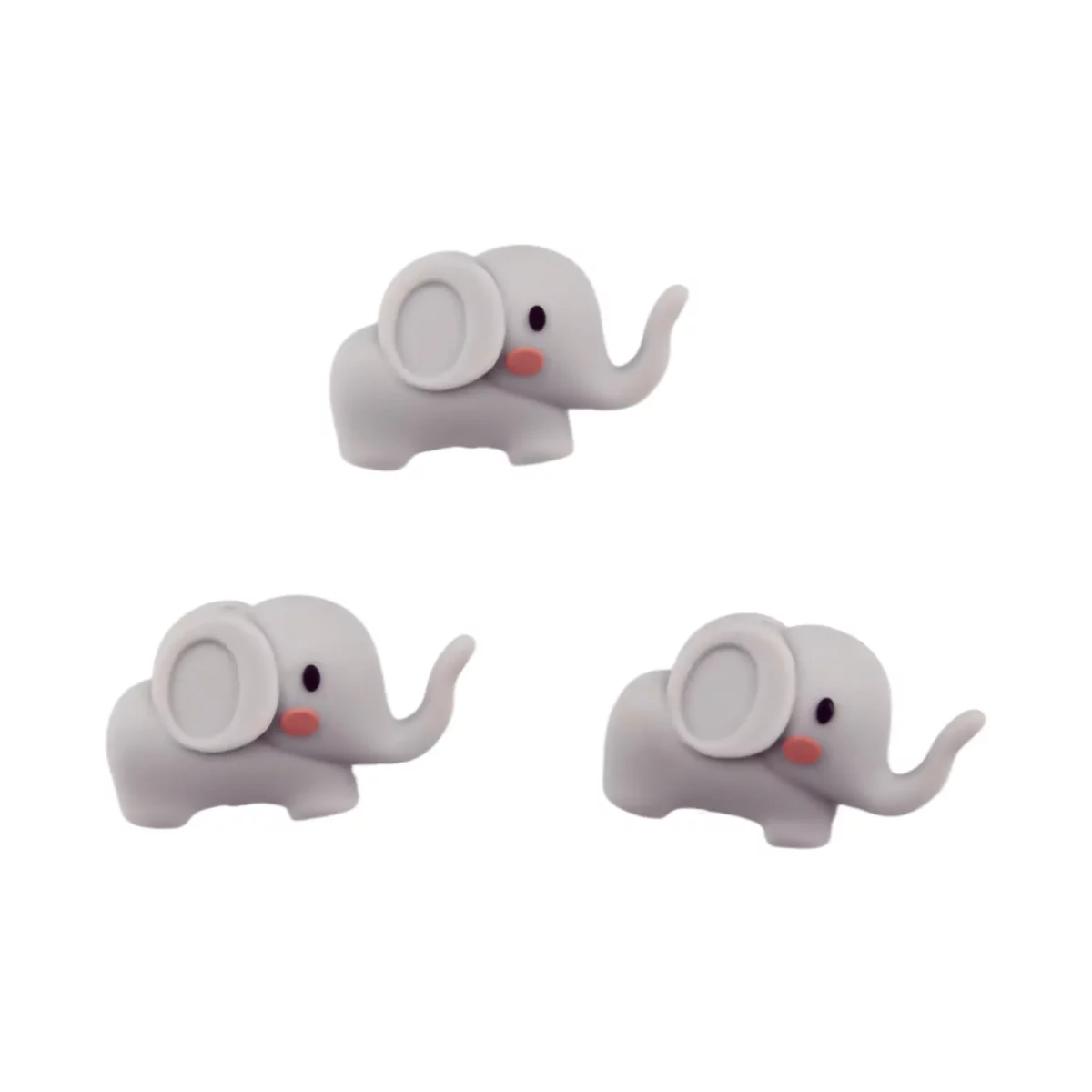 Farbcode Hellgrau - Typ: 3D - Elefant mit rosa Wangen - Hellgrau - Stückweise verkauft, nirgends billiger - BPA-, Phthalate-, Blei-, PVC- und giftfrei - CE-zertifiziert - Silikonperlen in medizinischer Qualität - Kühlbar im Kühlschrank - Spülmaschinenfest Jootjes Haakcadeautjes
