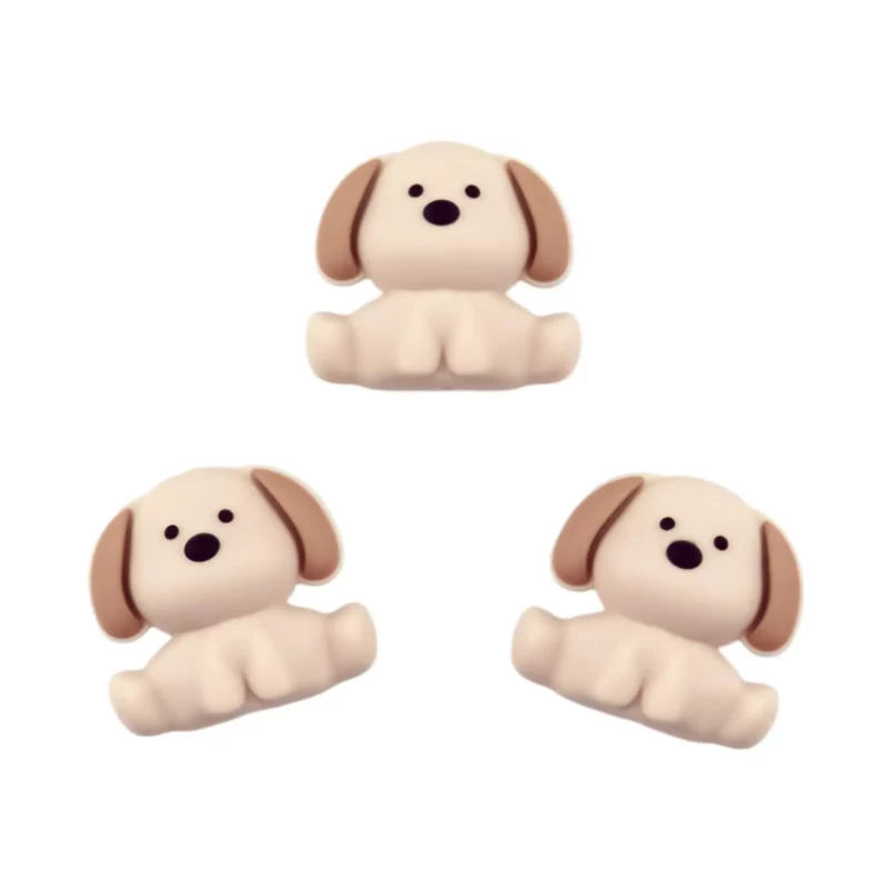 Siliconen  Kraal - Hond 3D - Old Lace - Zand