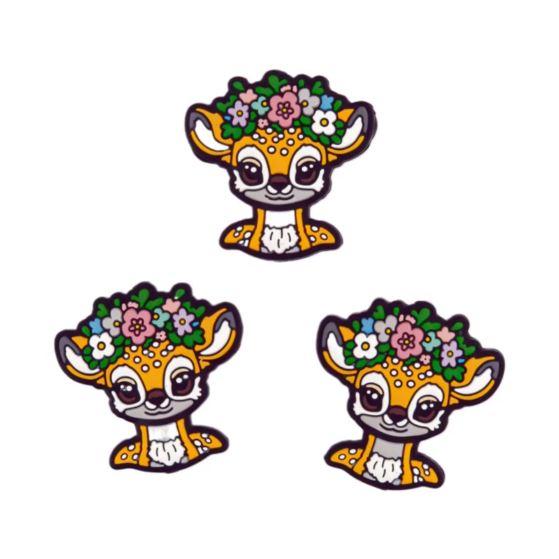 Siliconen Kraal - Boho Flower Hert