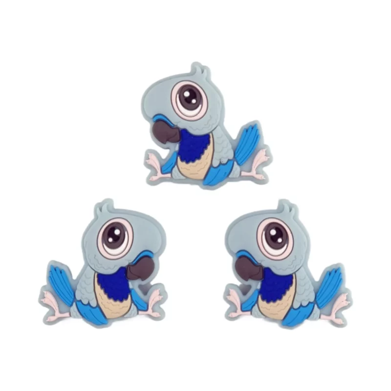 Siliconen kralen - Papegaai - Aqua