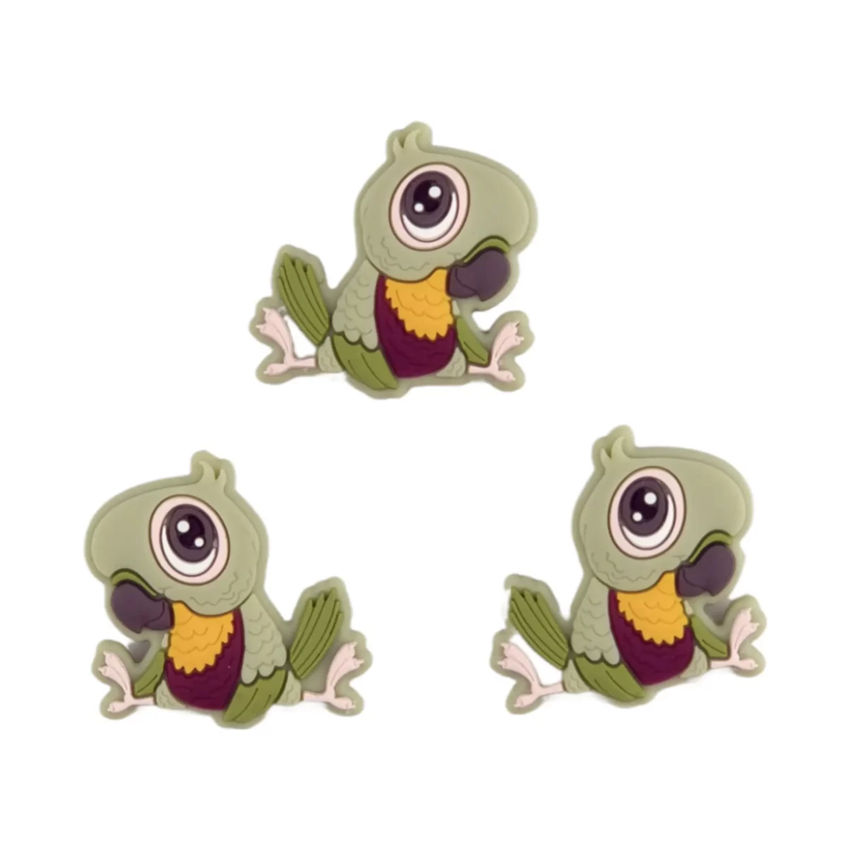 Kleurcode: Pistache - Type: Papegaai - Verkocht per stuk - BPA-, Ftalaten-, Lood-, PVC- en Gif-vrij - Medische kwaliteit siliconen kralen - Koelbaar in de koelkast - Vaatwasser bestendig Jootjes Haakcadeautjes