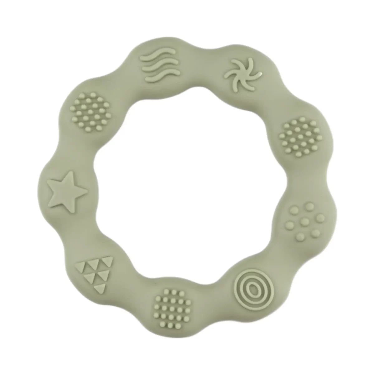 Teething Ring Relief Color: Pistachio Made of BPA-free silicone. CE certified, 100% child safe. For more information on how to use it, read at the bottom of the page. Jootjes Haakcadeautjes