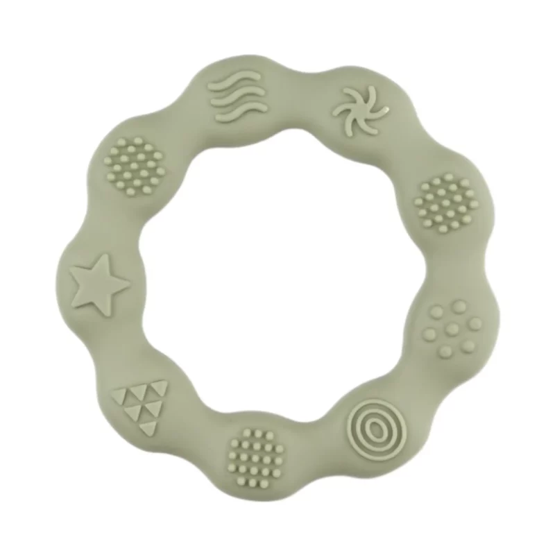 Siliconen bijtring - Relief - Pistache