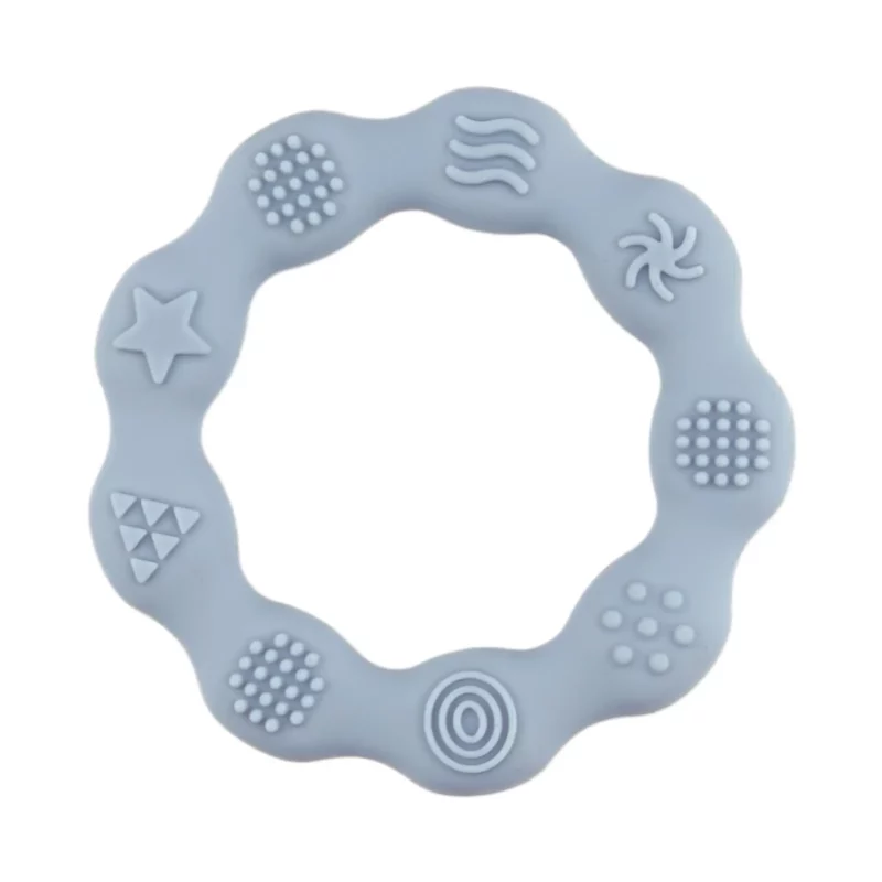 Siliconen bijtring - Relief - Aqua