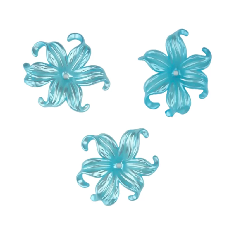 Acrylblume- Metallisch Eisblau- 10x40 MM