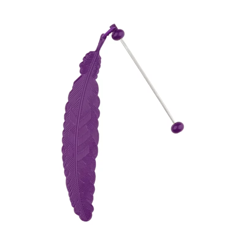 Boekenlegger Veer Met Rijgstaafje - Grape Cassis