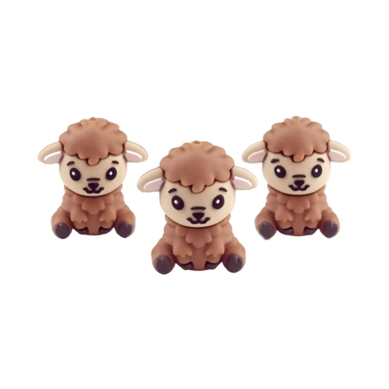 Siliconen Kraal - 3D - Schaap - Milk chocolate