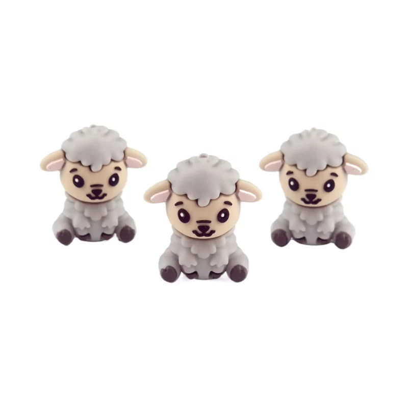 Siliconen Kraal - 3D - Schaap - Licht Grijs
