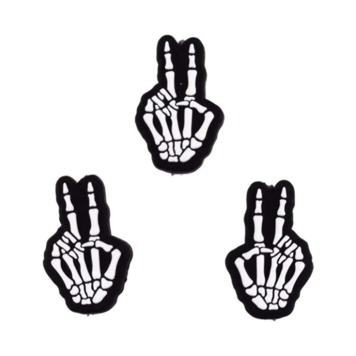 Kleur : zwart / wit hand skelet peace Jootjes Haakcadeautjes