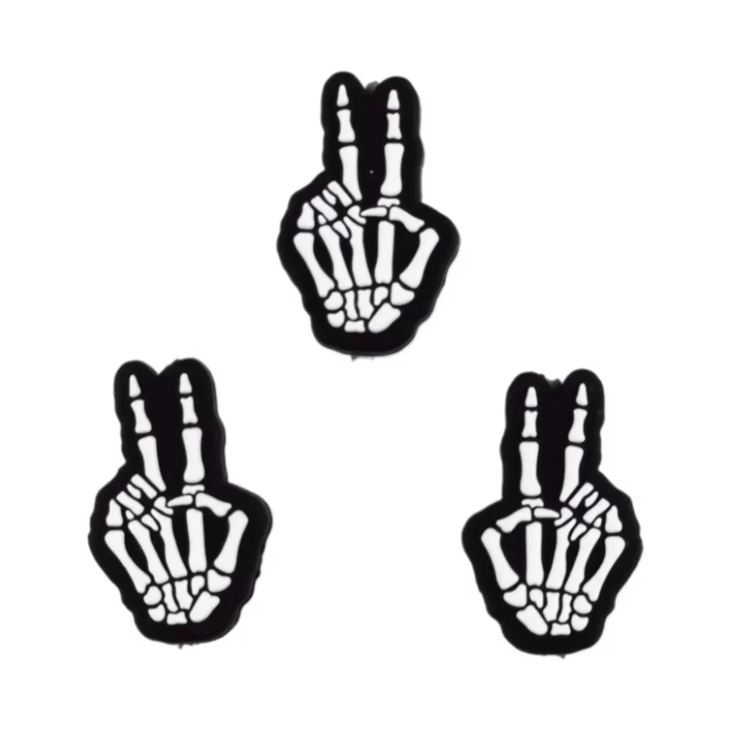 Siliconen Kraal - Hand skelet - Peace