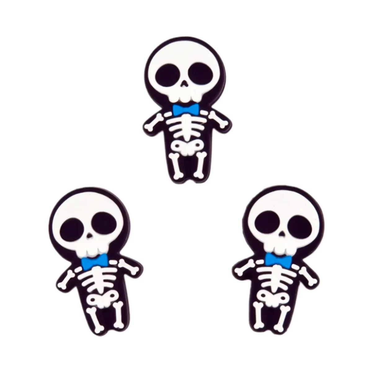 Materiaal: 100% BPA-vrij, veilig volgens EN-71, siliconen Type: Skeletje, Halloween Thema Kleur: Jongens Skelet - Blauwe bowtie Jootjes Haakcadeautjes