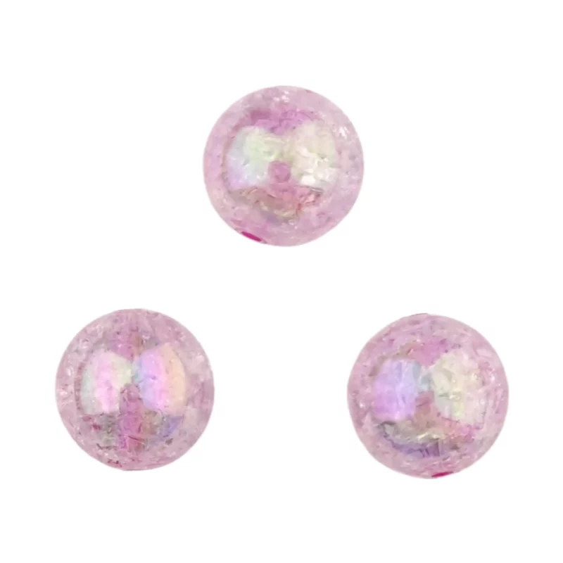 Acryl Kraal - Crackle - 16 mm - Poeder Lila