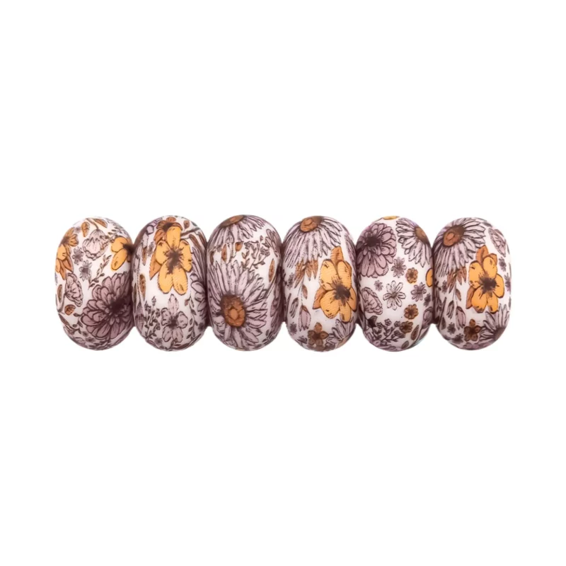 Siliconen kralen - 14 mm - Abacus - Everlasting Flower Print
