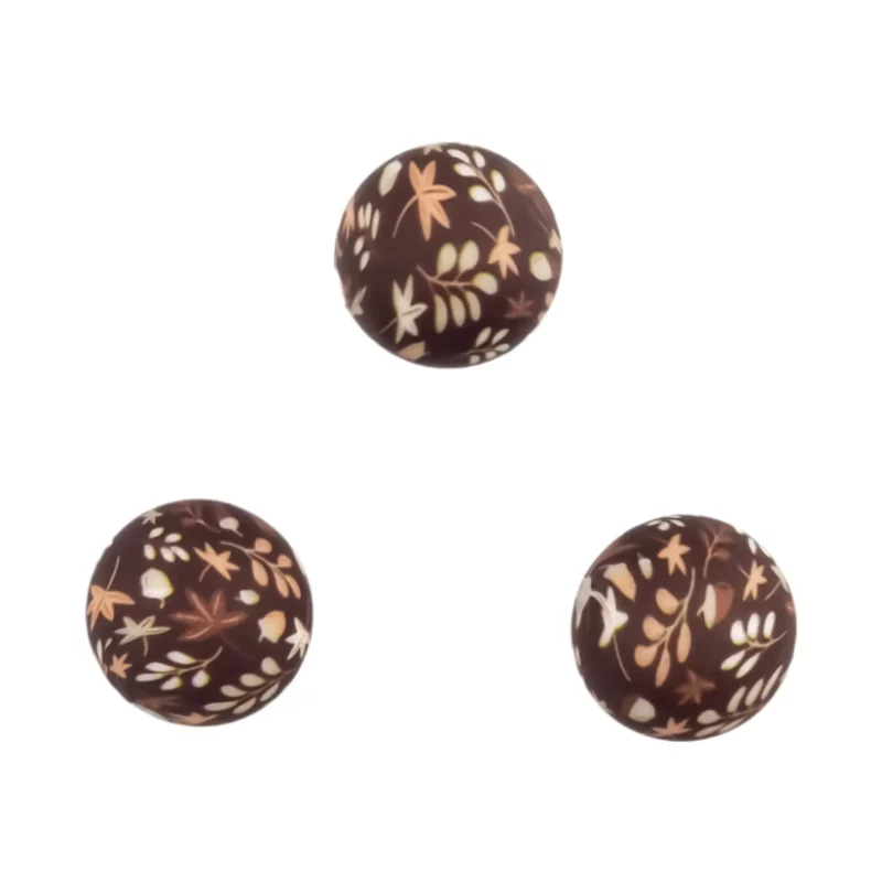 Siliconen kralen - 12 mm - Rond - Herfst Print