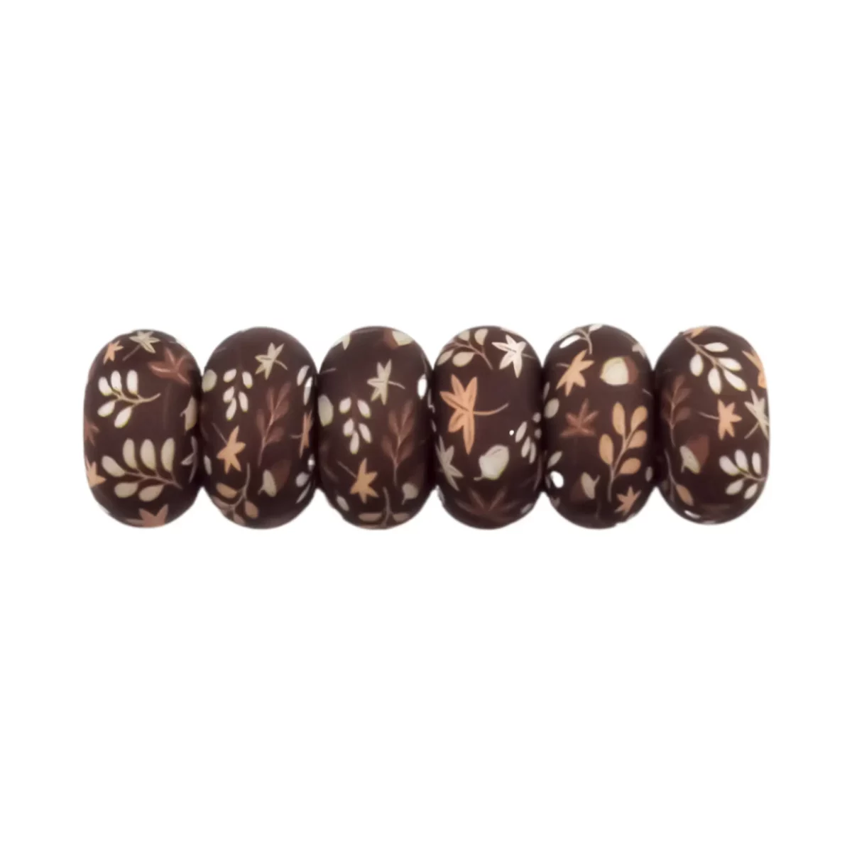 Size: 14 mm
Color: Autumn Print Material: According to EN-71 safely tested silicone. BPA-free, Phthalate-free, PVC-free and free of all other harmful chemicals as tested through EN-71. This makes it suitable for pacifier cords and CE-certified end product such as a teething ring.   Jootjes Haakcadeautjes
