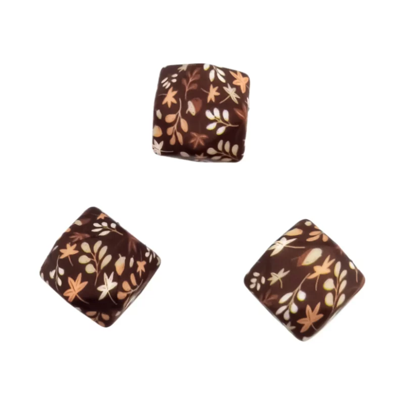 Siliconen kralen - 14 mm - Hexagon - Herfst Print