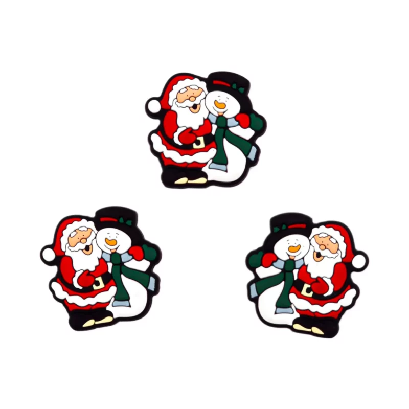 Siliconen Kraal - Kerstman - Gezellige Kerstman en Sneeuwpop