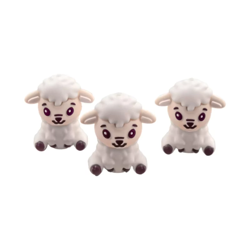 Siliconen Kraal - 3D - Schaap - Wit