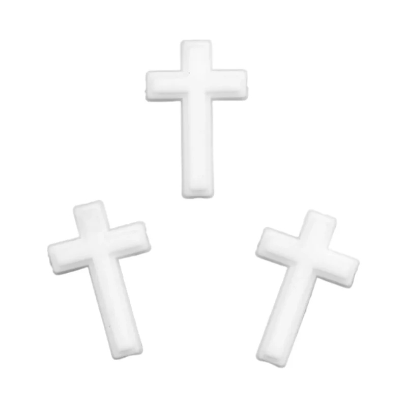 Silikonperle - Weißes Kreuz