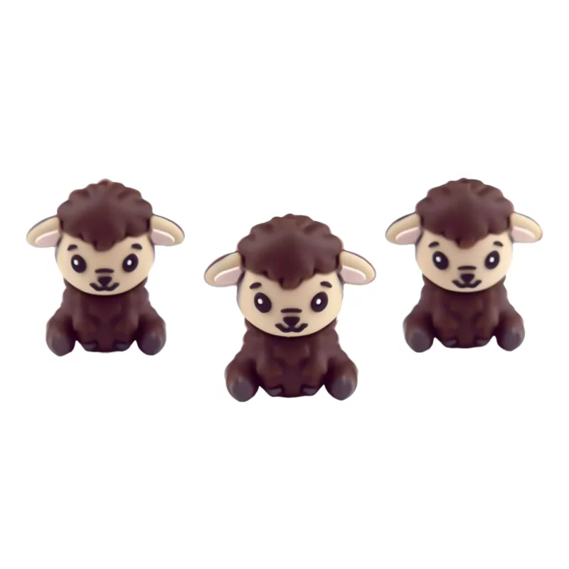 Siliconen Kraal - 3D - Schaap - Choco