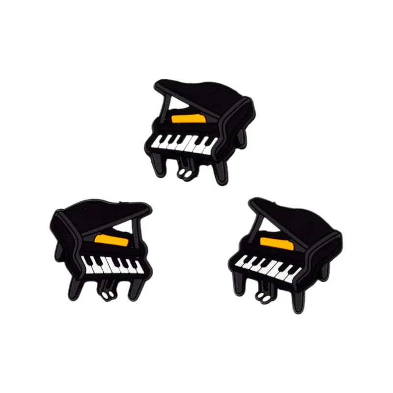 Siliconen kralen - Piano - Zwart