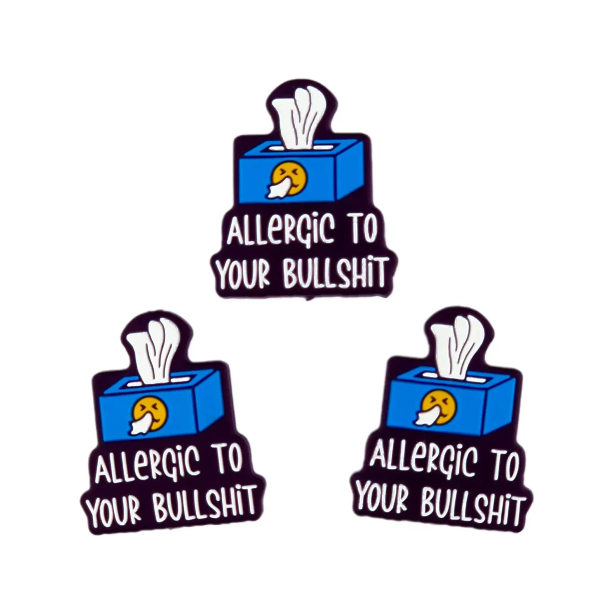 Variant: Allergic to your bullshit Gemaakt van BPA-vrij siliconen. Volledig chemisch veilig getest volgens EN-71, 100% kind veilig. Voor meer informatie over het gebruik, lees onderaan de pagina. Jootjes Haakcadeautjes