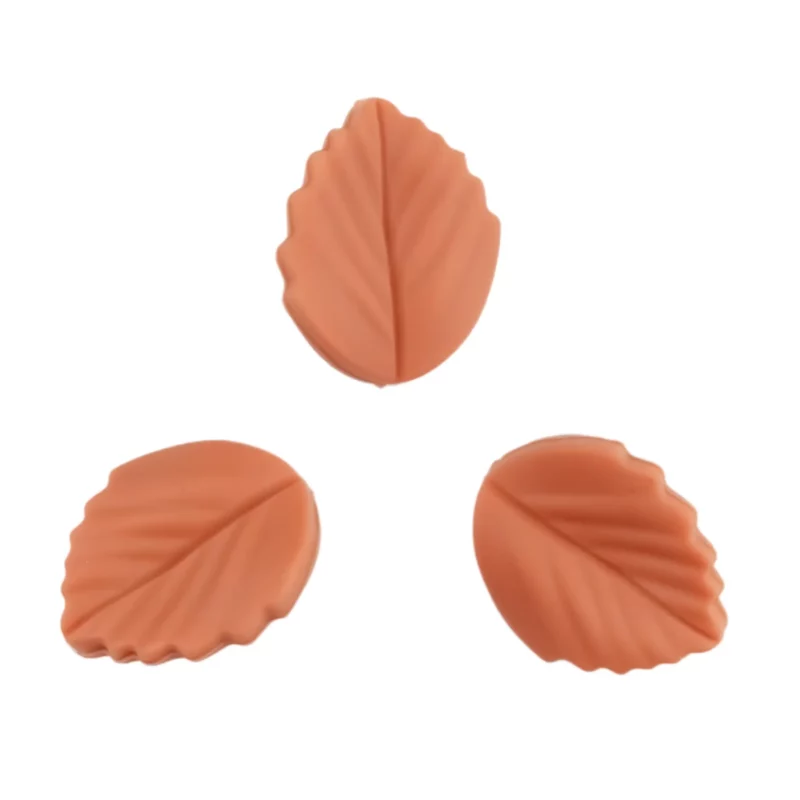 Siliconen kraal - Beukenblad - Terracotta