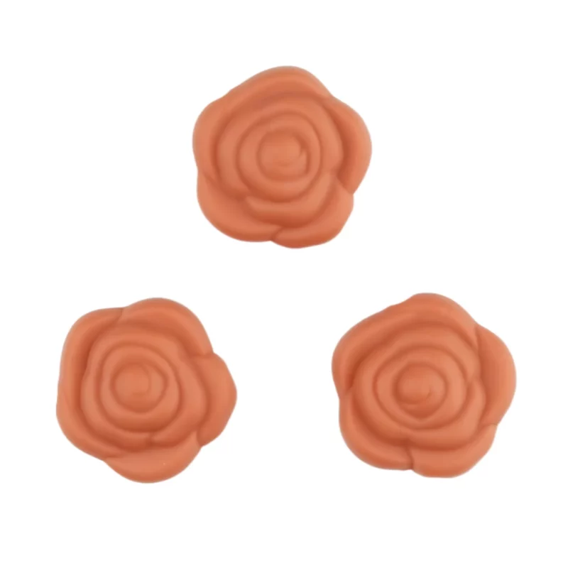 Siliconen kralen - Roos - 20 mm - Terracotta