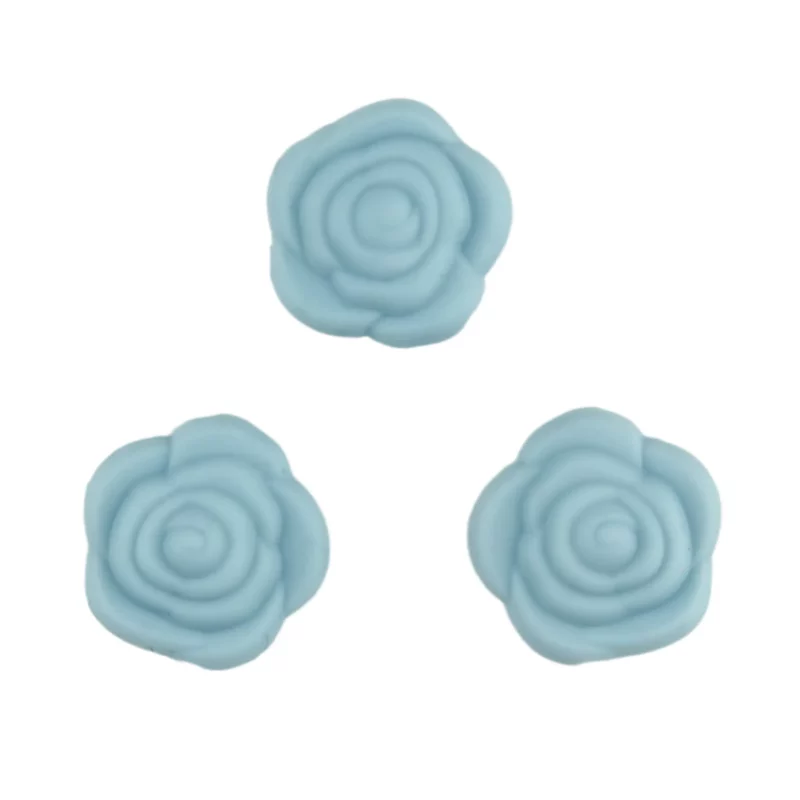 Siliconen kralen - Roos - 20 mm - Aquablauw